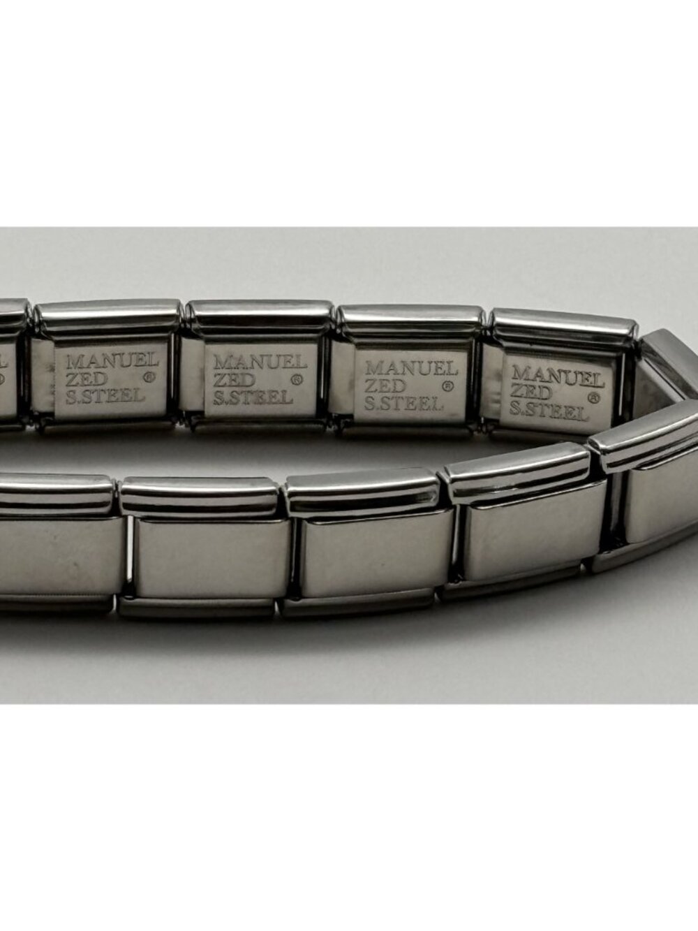Vintage Manuel Zed Charm Bracelet Stainless Steel Expandable Links Puzzle Design - Picture 14 of 15